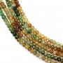 Yellow green gradient faceted round tourmaline beads 2x3mm x 39cm