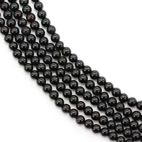 Black tourmaline round 2mm x 39cm