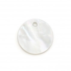 Madrepérola branca redonda plana 8mm x 4 peças