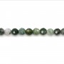 Faceted round moss agate 6mm x 38cm
