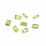Peridot in Krappenfassung, Smaragdschliff 4x6mm x 1 Stück