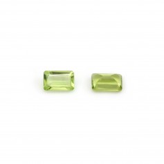 Peridoto incastonato, taglio smeraldo 4x6mm x 1pz