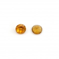 Citrine à sertir, taille rond brillant 7mm x 1pc