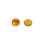 Citrino engastado, talla redonda brillante de 7 mm x 1 ud.