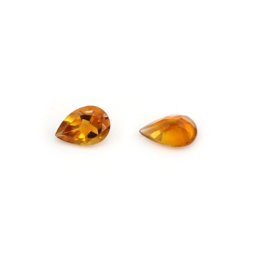 Citrine à sertir, taille poire goutte 8x12mm x 1pc