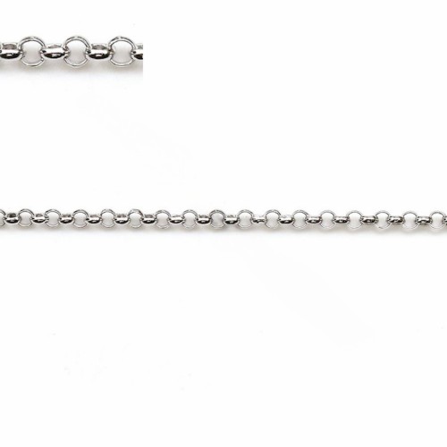 Catena in argento 925 rodio maglia jaseron 1.5mm x 50cm