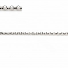 925er rhodinierte Silberkette Jaseron-Glieder 1.5mm x 50cm