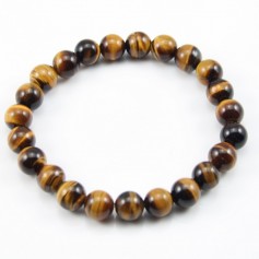 Bracelet Greta Tiger Eye Round Ball 8 MM