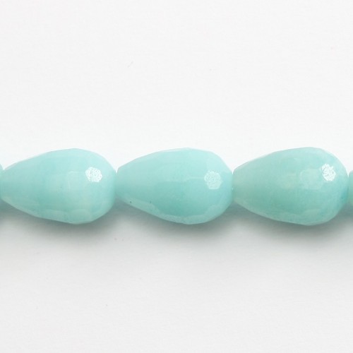 Amazonite Round Drop Facet 10x14mm x 40cm