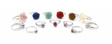 Ring set in 925 rhodium-plated silver