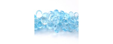 Topaze bleue - Perle pierre naturelle - Création de bijoux