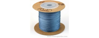 Polyester jade thread for creating costume jewelry.