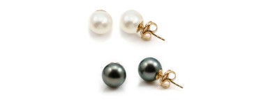 Earrings in Cultured Pearl - Freshwater Pearl & Tahitian Pearl