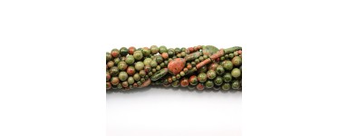 Jaspe unakite - Cuenta de piedra natural - Joyería