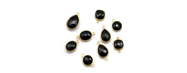 Onyx (Agate noire) sertie sur argent 925 - Création de bijoux