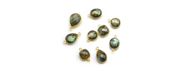 Conjunto de labradorite em prata 925 para a criação de jóias