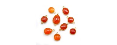 Corniola incastonata su argento 925 per la creazione di gioielli