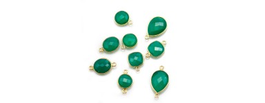 Green Agate natural stone set in 925 silver