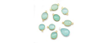 Chalcedony set in 925 sterling silver for jewelry making.
