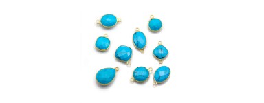 Turquoise reconstituée  sertie sur argent 925 - création de bijoux