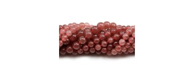 Quartz fraise - Perle pierre naturelle - Création de bijoux